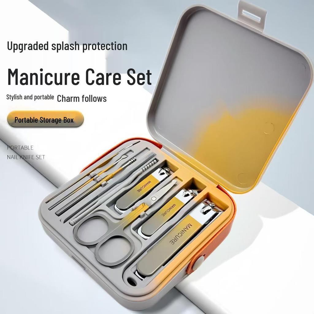 Portable Anti-Splash Nail Clipper Set - Manicure & Pedicure Tools with Nail Scissors in a Box