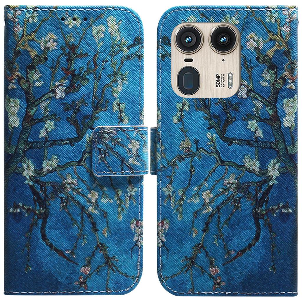 PU Leather Phone Case for Motorola Moto X50 Ultra 5G/Edge 50 Ultra Wallet Phone Stand Cover with Pattern Printing