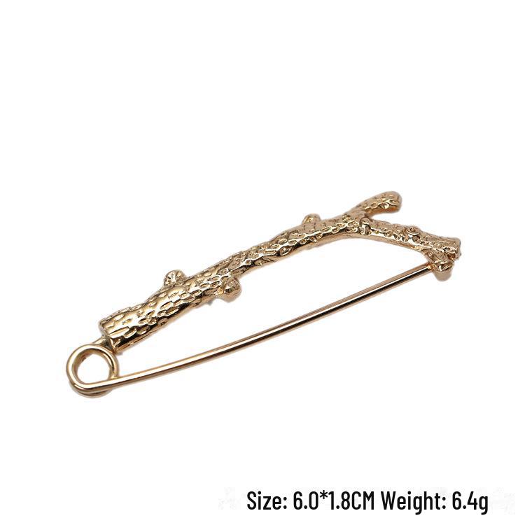 "Broșă Pin Pasăre Retro din Aliaj, Ramură de Bambus, pentru Cardigane de Damă"