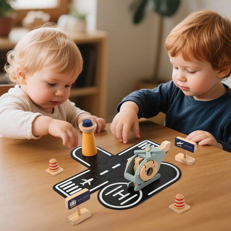 Wooden Montessori Toys Helicopter Toys For Kids Toy Set Nurture Sensory Fine Motor Development Suitable For Baby'S Birthday Gift
