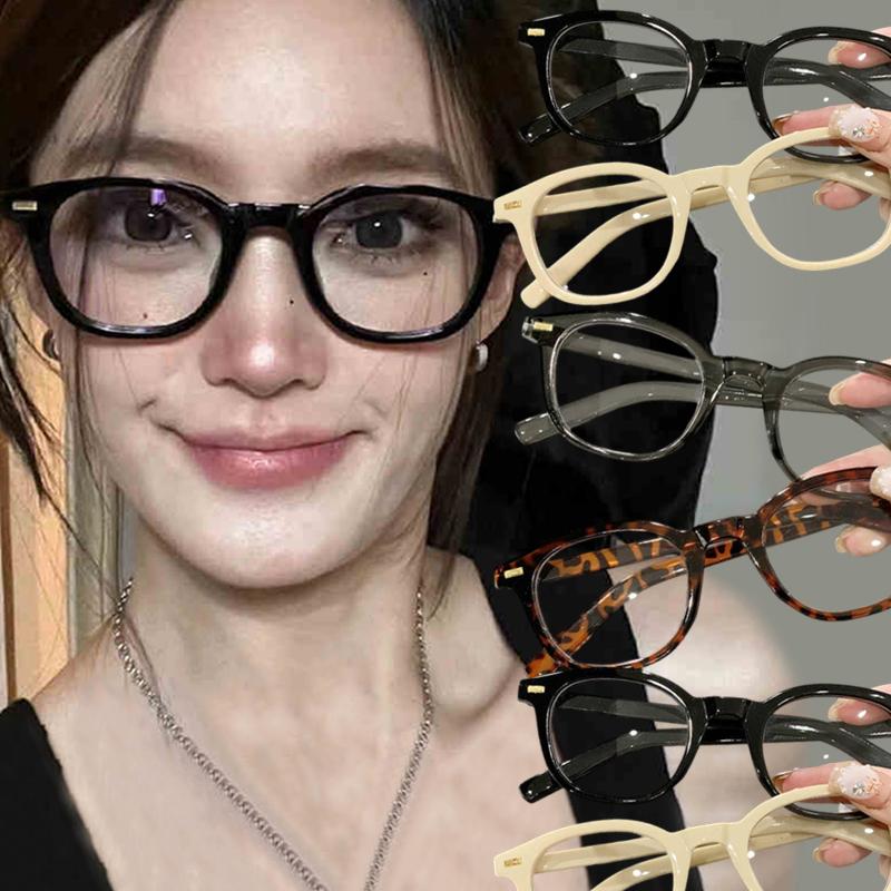 Fashion Round Frame Glasses Retro Aesthetics Modern Style Anti Blue Light Round Eyewear Vintage Black Leopard Frame Eye Glasses