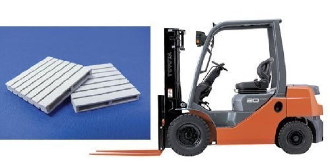 

Aoshima Bunka Kyozai Special Loading Handling Toyota Geneo 20 Counterlift Pallet Set 1/32 No.04 L&F &