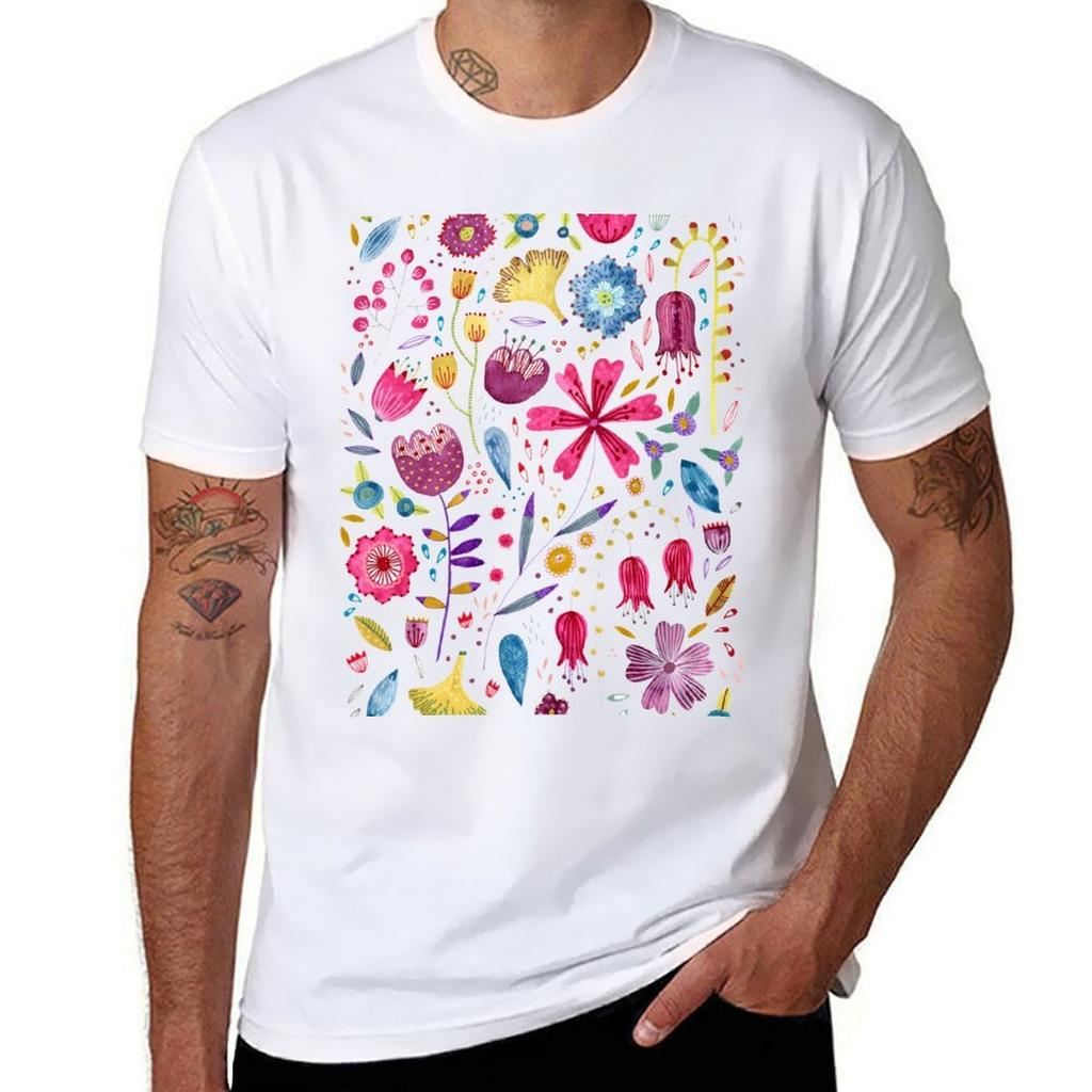 Autumn Hedgerow Flowers Tshirt Fitness Training Breathable Tee