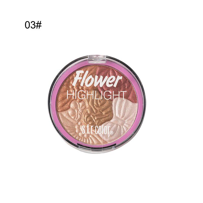 5 Color Flower 3D Highlighter Eyeshadow Powder Face Makeup Palette Glow Shimmer Rainbow Highlight