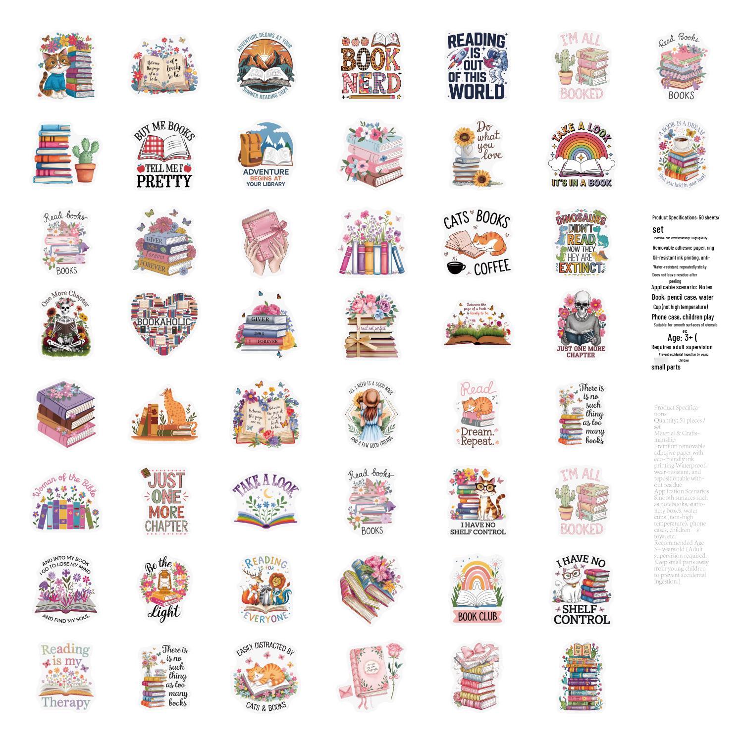 Cartoon Graffiti Stickers: 50 Waterproof Decorative Stickers for Books, Water Bottles, and Phones