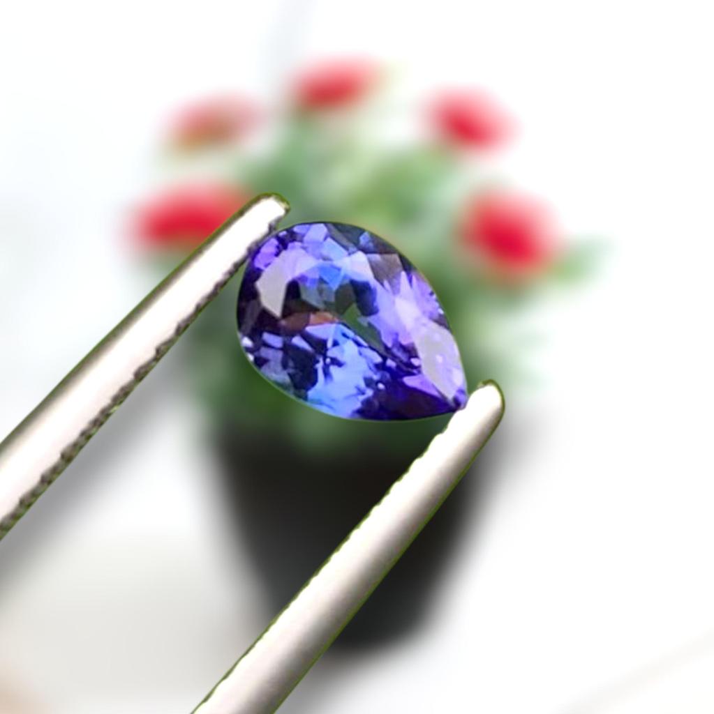 Natural AA Color Quality Pear Cut Tanzanite Gemstone, 1 Piece Loose Tanzanite Stone.