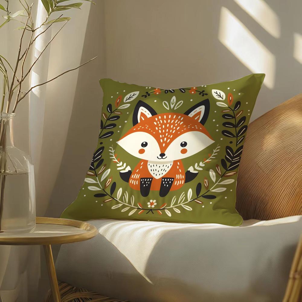 Colorful Plant And Insect Home Prints Pillow Case Double-Sided Plush Sofa Cushion Covers Organic Breathable Invisible Zipper