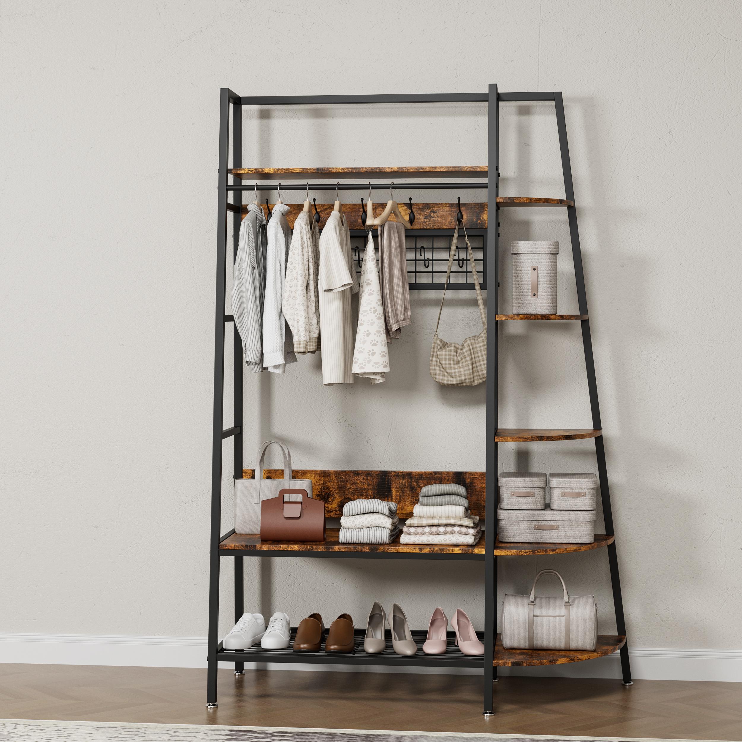 Industrial Style Freestanding Open Coat Rack