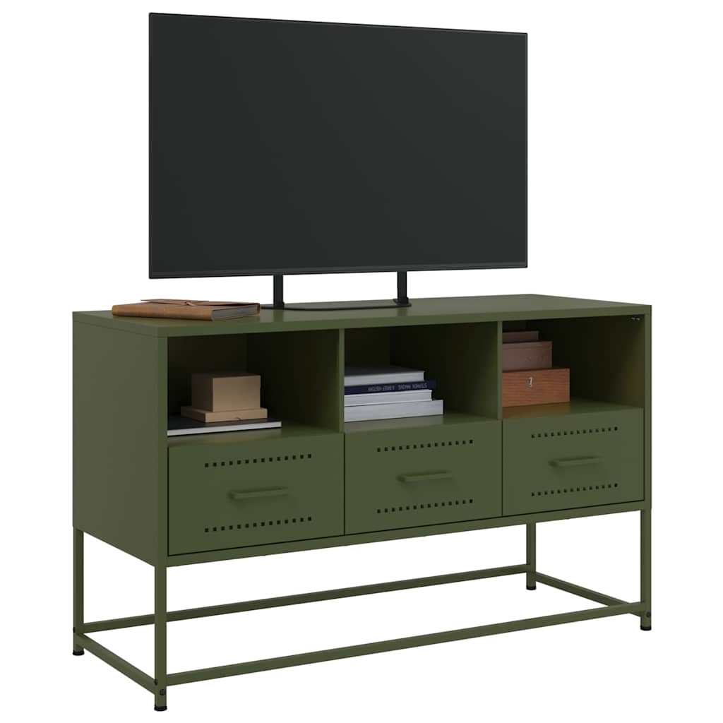 TV Stand In Olive Green 100.5 X 39 X 60.5 Cm Steel