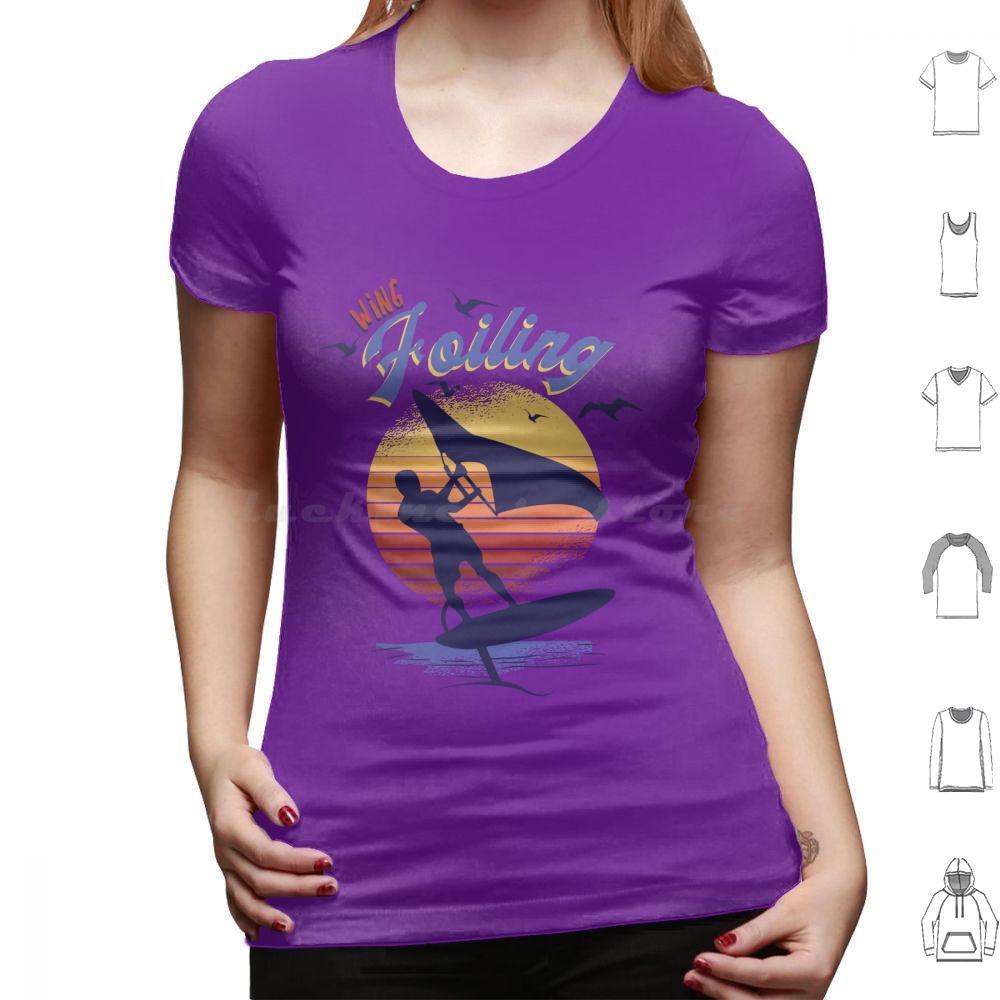 Wing Foiling Surfing Surfer Gift T Shirt Cotton Men Women DIY Print Wing Foiling Wing Foiling Surfing Surfer Idea Vintage Surf