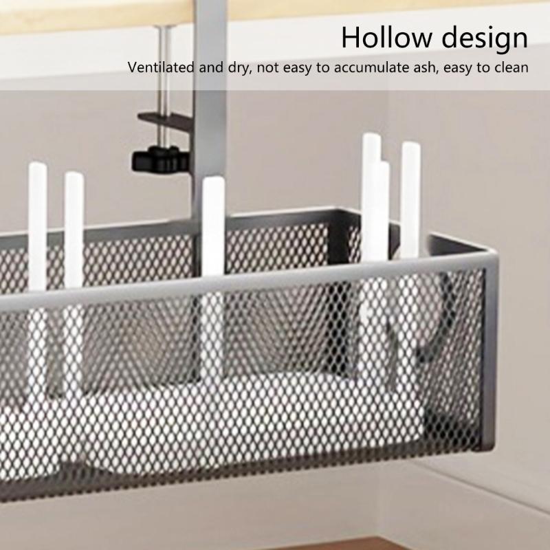 Hanging Wire Basket Under Shelf Organizer Desk Storage Solution For Kitchen Office Pantries Bathroom And Closet