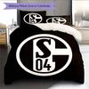 Set Copripiumino Trapuntato con Logo Schalke Federa Decorazione per la Casa Regalo di Compleanno (1 * copripiumino + 2 * federa, senza nucleo)