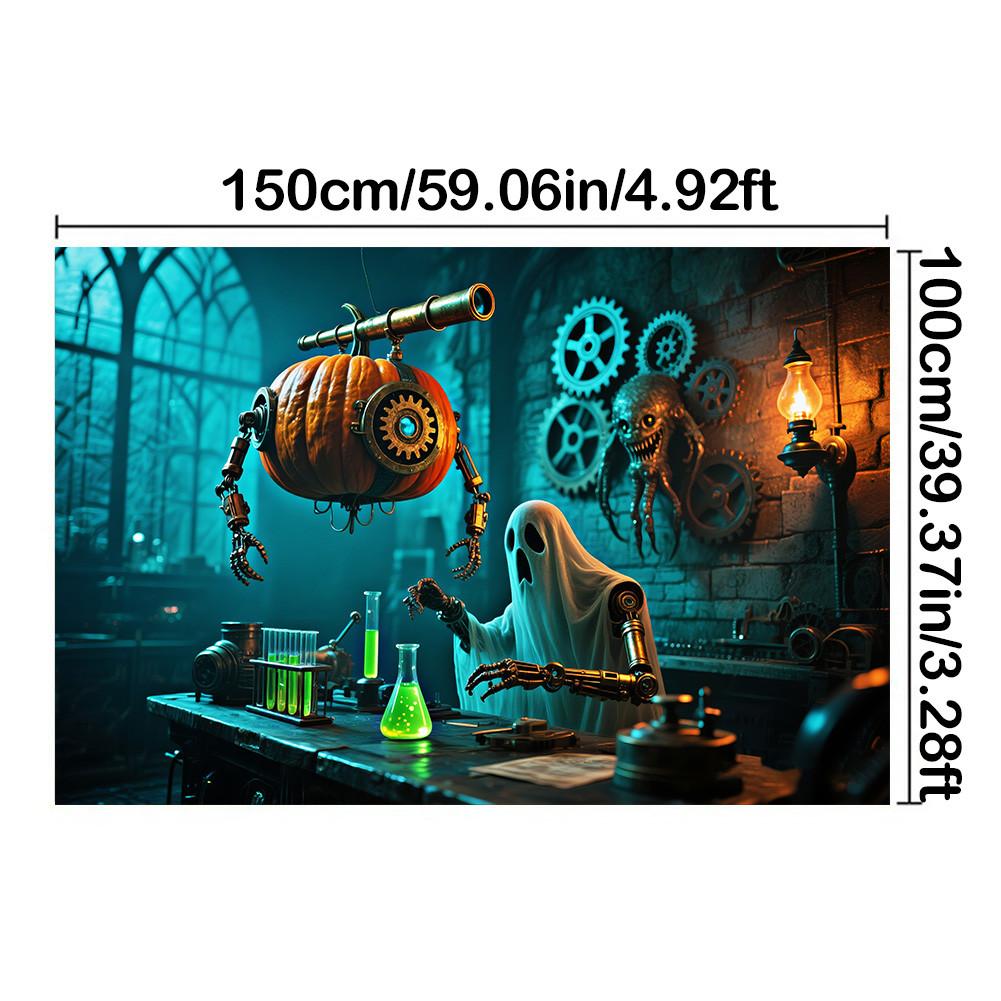 

Хэллоуинский фон с тыквами-фонарями, привидениями, зельями, лабораторным дизайном для фотобудки, для вечеринок в помещении/на открытом воздухе, хэллоуинский декор 150*100cm/59*39in/5*3ft