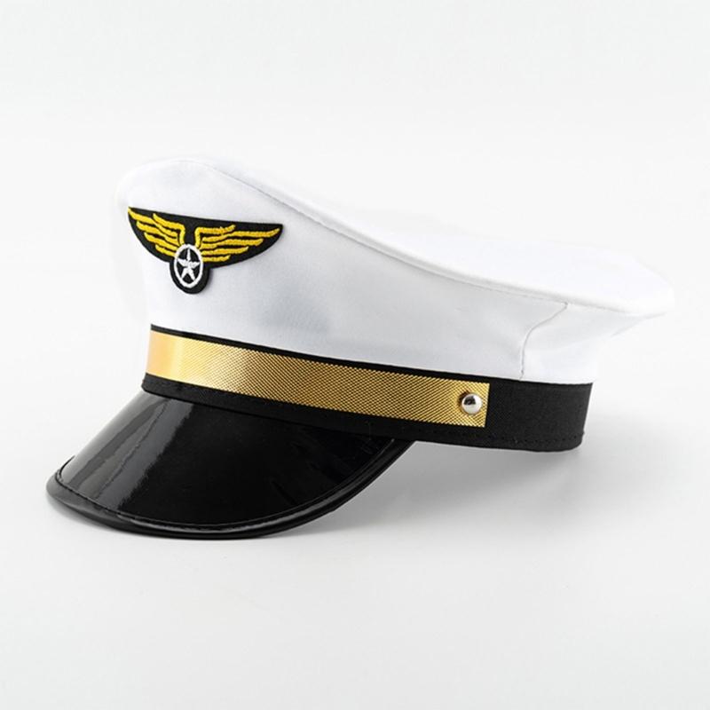 Flight Hat for Adult Cosplay Party Uniform Crew Hat for Male Women Role Play BachelorParty Dress Up Top Hat