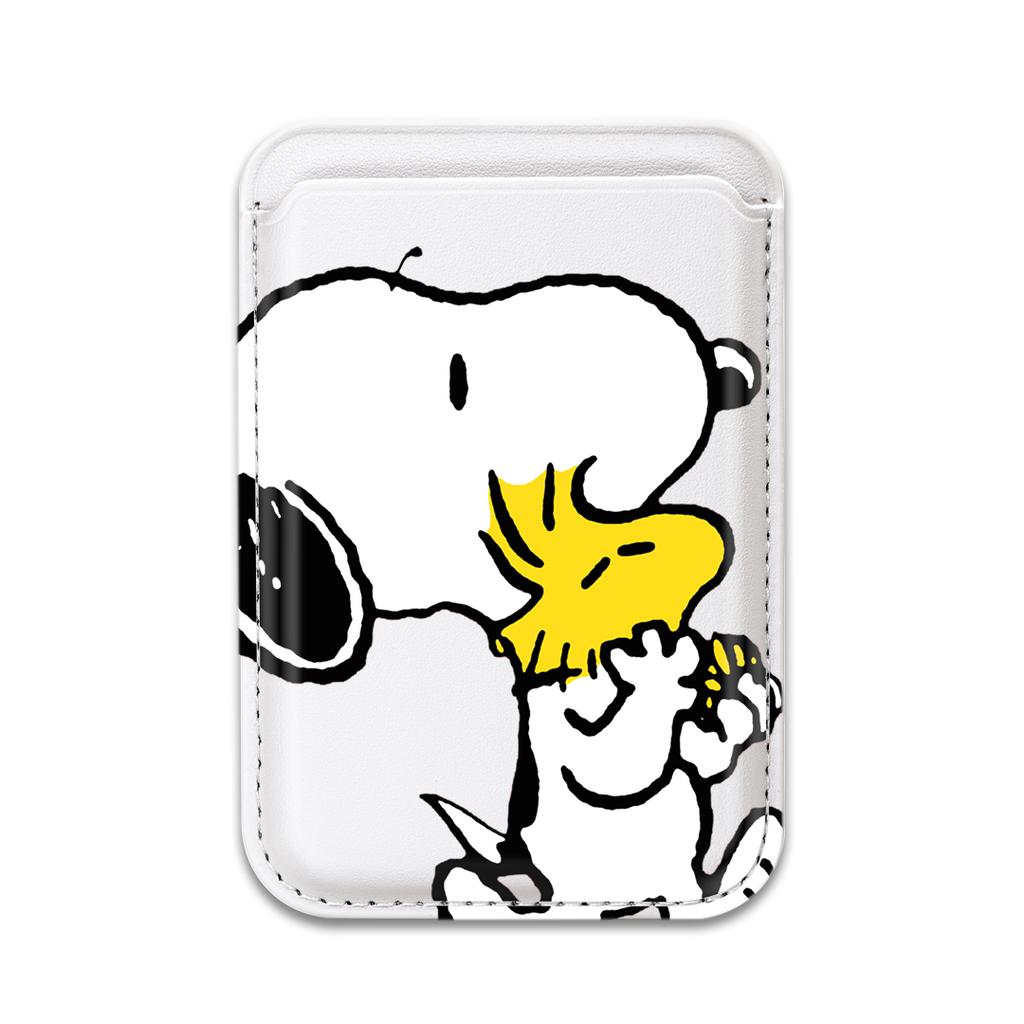 Cute Cartoon Snoopy Peanut Magsafe Wallet Case Leather Magnetic Card Case For iPhone 15 16 14Pro Max Funny Magnetic Snoopy Card