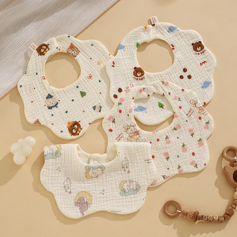 Random 1pcs Baby Bibs Simple Cotton Newborn Bibs Children's Accessories Drool Bib