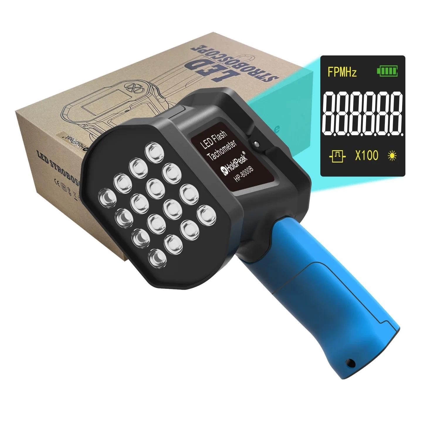Cross-border LED stroboscope motor flash frequency speedometer tachometer non-contact speed measuring meter digital display синий