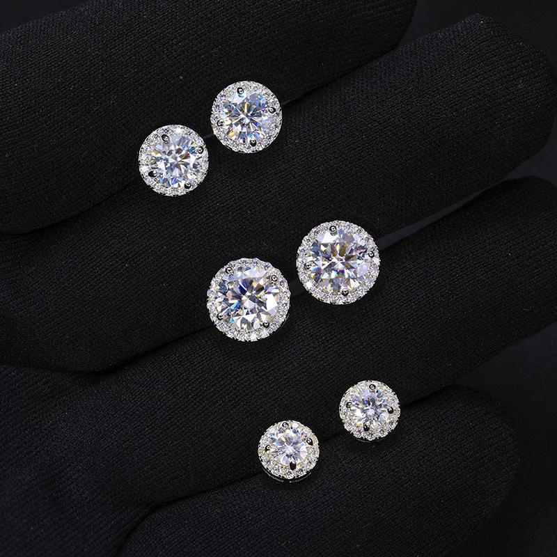 Fashion Stud Earrings 18K Gold Plated Sterling Silver 925 Hoop Earrings Gemstone Moissanite Piercing Men Women Tarnish Earrings