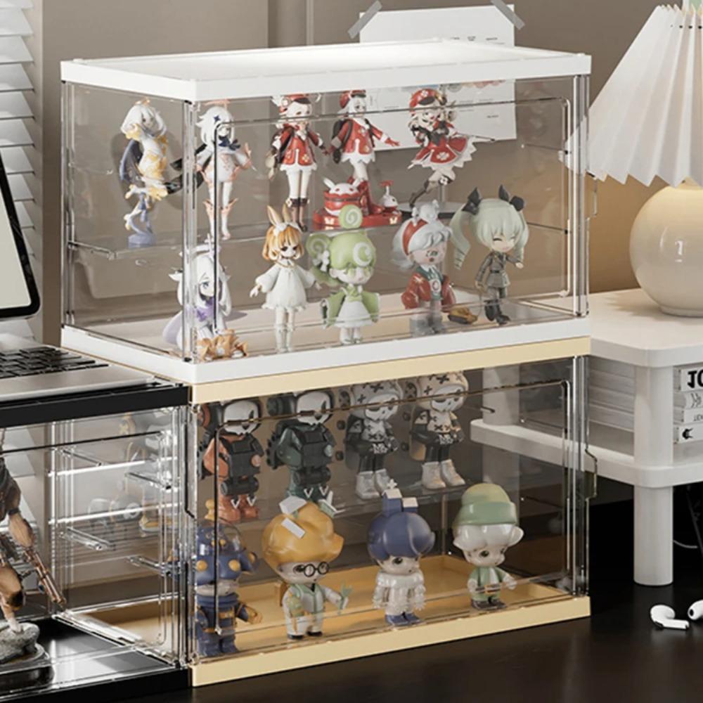 Dustproof Cartoon Toy Display Box Transparent Simple Shoes Cabinet Door Stackable Shoe Cabinets Detachable Bedroom Storage Boxes