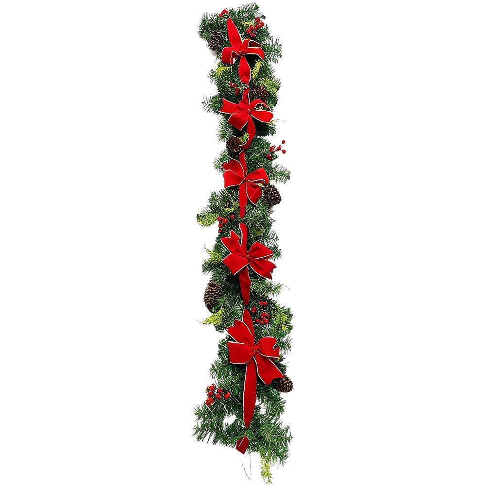 

Soft PVC Flannel Garland Wreath for Seasonal Home Decoration on Doors Staircase Railings and Table Centerpieces 1.5