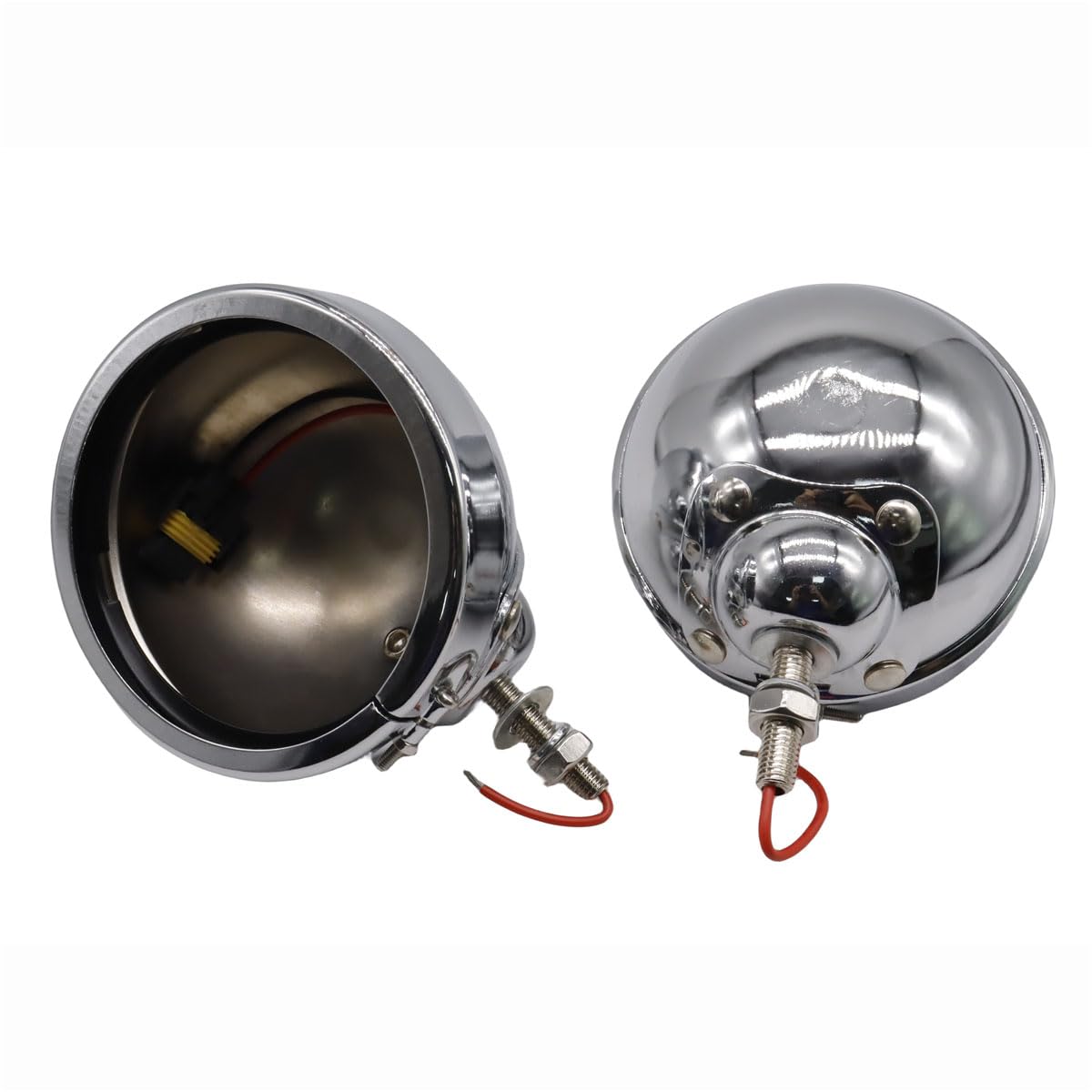 

SZYUMO Fog Light Housing Lamp Motorcycle LED Fog Light Modification Case Cover Chrome 1 Pair 4.5-inch