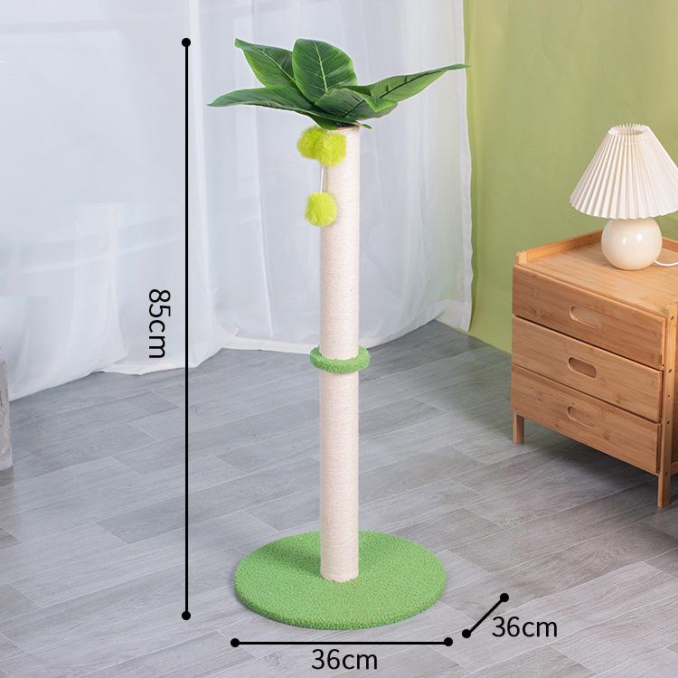 Coconut Tree Cat Climbing Frame & Sisal Scratching Post - No Mess, Space-Saving Cat Toy