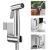 Stainless Steel Bidet Hand Shower with 2 Way Diverter & Hose Hand Shower Holder Wash Bidet Faucet Spray for Bidet Toilet Shower