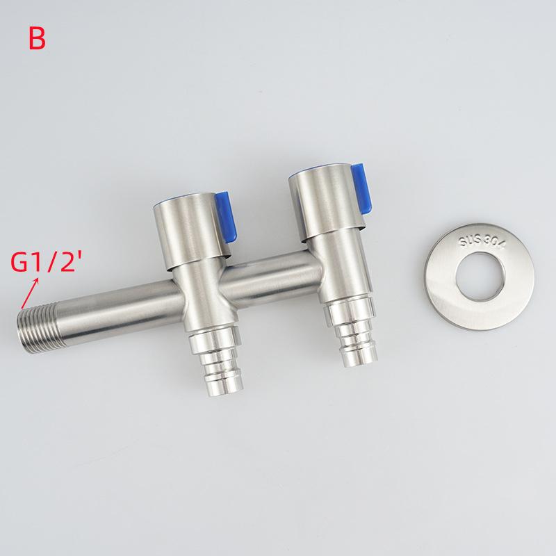 

Кран пральної машини з нержавіючої сталі, бібкок, 1 вхід, 2 виходи, багатофункціональний для саду, ванної кімнати, кухні, кран для холодної води, кран для швабри