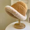 Winter Plush Hat for Women Korean Style Lamb Velvet Fisherman Hat Warm Ear Protection  Cold Protection Basin Hat  Bucket Hat  Large Brim