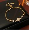Gold-Plated Zircon Sun & Heart Bracelet: Stylish, Versatile, Elegant Light Luxury Jewelry for Women.