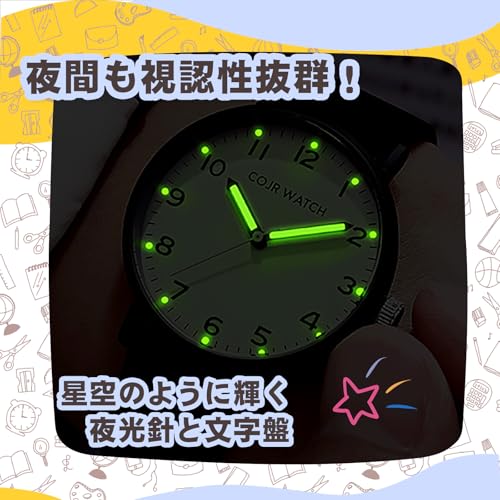 Exam wristwatch silent second hand analog simple cute stylish water-resistant up 3 atmospheres luminous easy read suitable men women ideal students