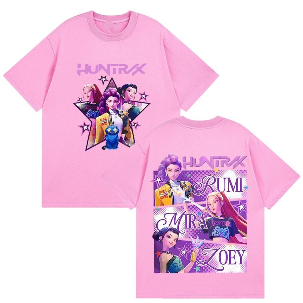 

K-pop Demon Hunters Rumi Mira Zpey 2025 Film Graphic T-Shirt Men Women Harajuku High Quality Oversized Cotton T Shirt Streetwear XL