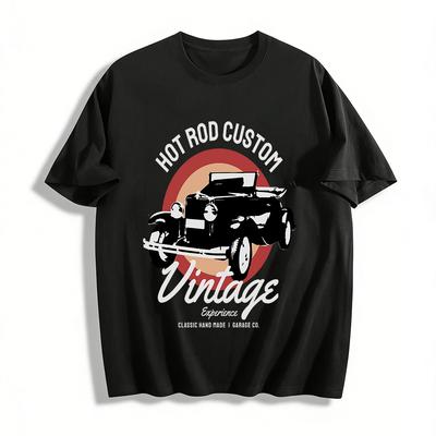 Hot Rod Custom Vintage Car Graphic Tee Classic Garage Culture Top Pure Cotton T-shirt
