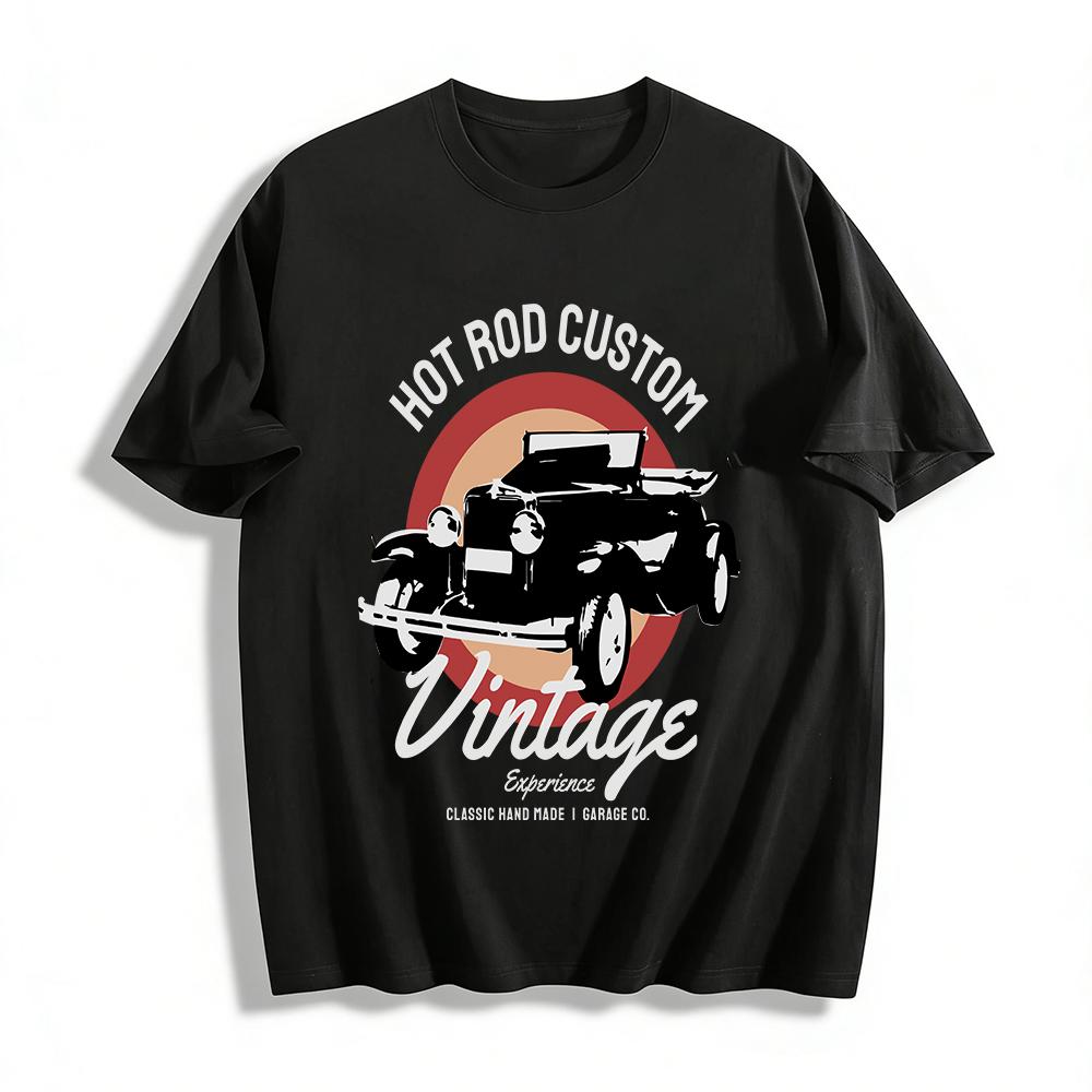 Hot Rod Custom Vintage Car Graphic Tee Classic Garage Culture Top Pure cotton T-shirt XXS
