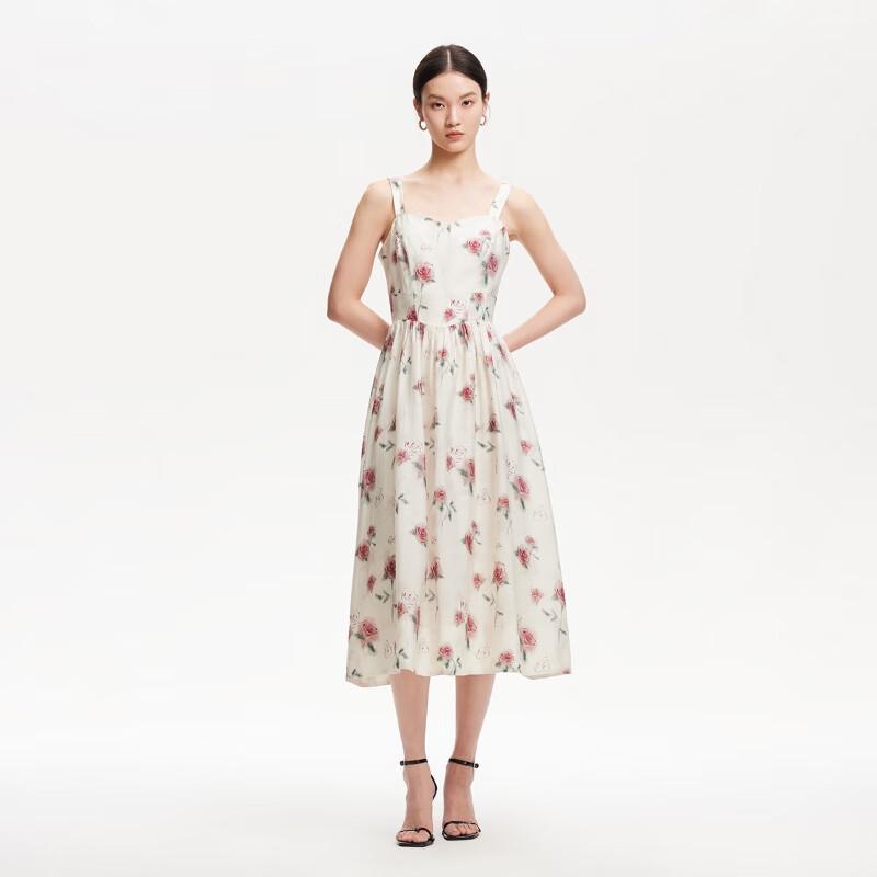 Veromoda Floral Print Wide Strap Lined Dress