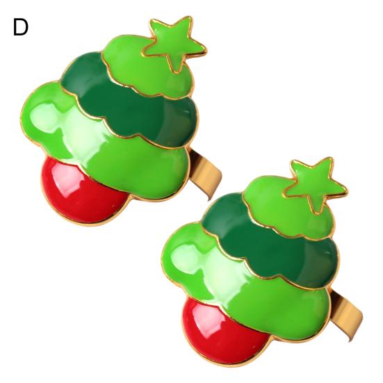 2Pcs Napkin Buttons Decorative Room Reusable Christmas Holders Napkin Ring Dining Decor