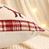 Jacquard Linen Throw Pillow Cover with Christmas Tree and Snowflake Design for Winter Holiday Decor in Farmhouse Living Room Sofa