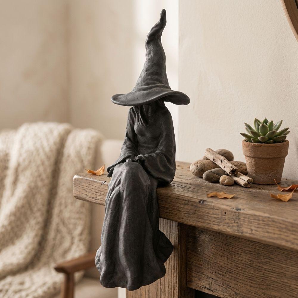 3D Printed Vintage Faceless Witch Sculpture Plastic Mystery Witch Ornament  Bookshelf