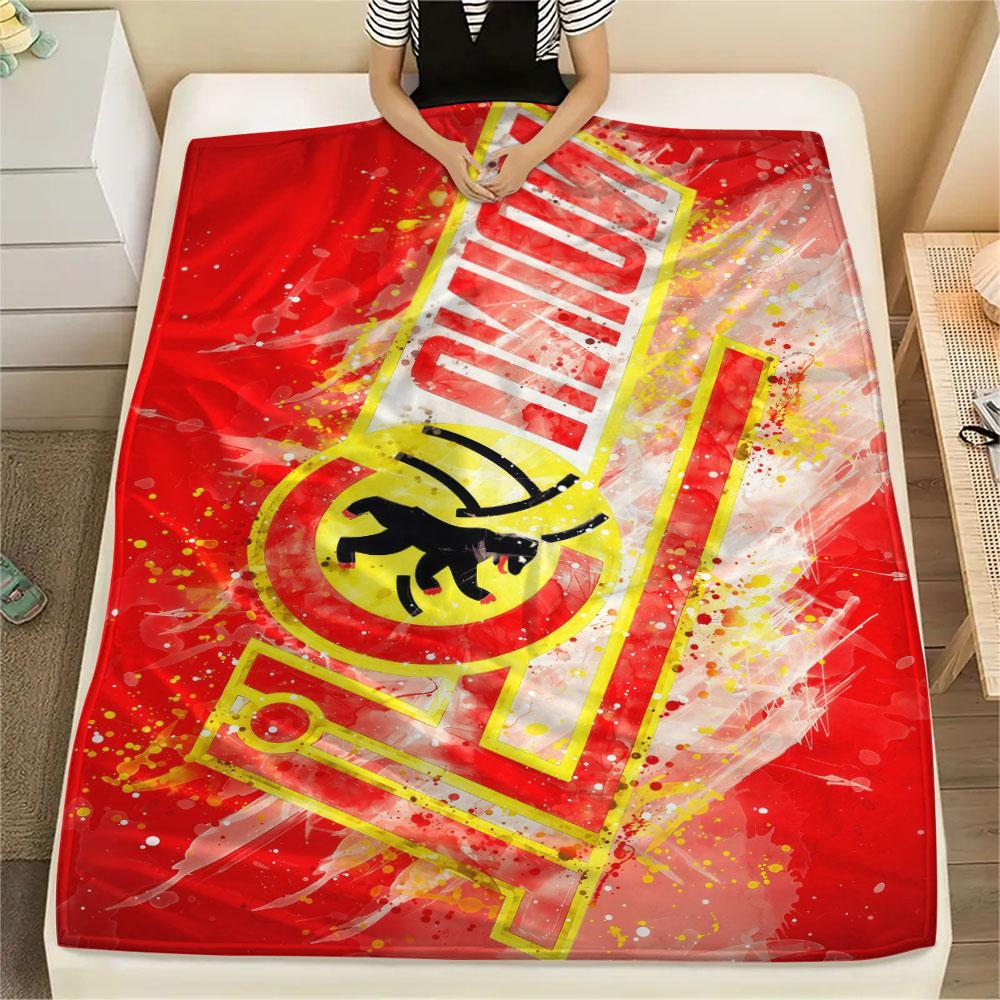 Union Berlin Logo Aufgedruckte Flanelldecke, weicher Überwurf für Schlafzimmer Sofa, waschbar, Fanartikel, tolles Geschenk.