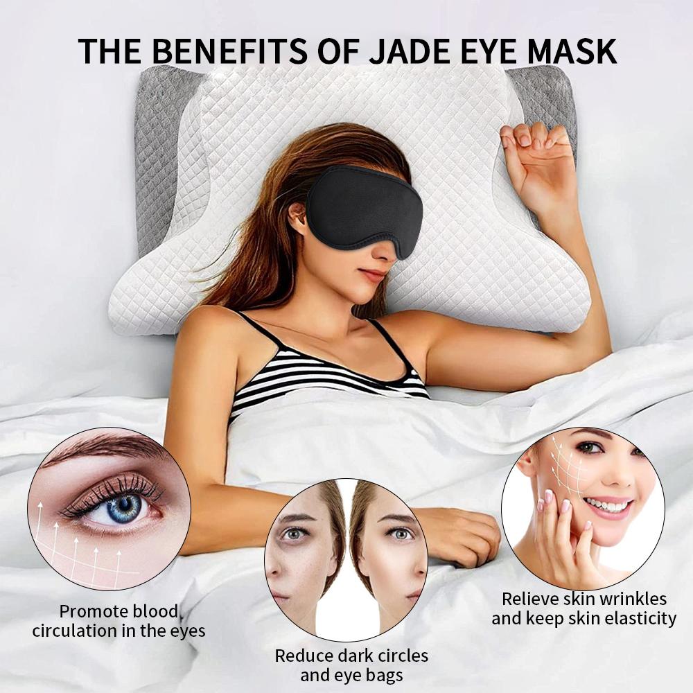 JADE EYE MASK  Natural Stone Eye Care | Reduce Dark Circles & Puffiness | Cool & Warm Use
