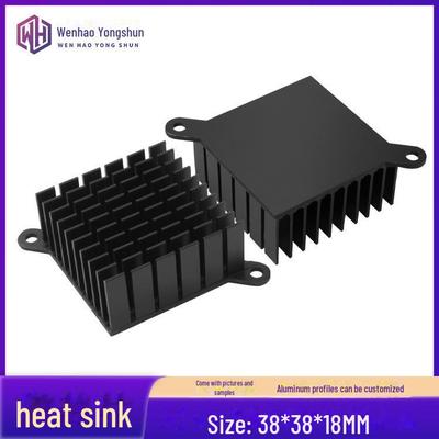 Radiator de căldură din aliaj de aluminiu negru, 38x38x18MM - Foaie conductivă termică de mare putere, compatibilă cu bricolaj