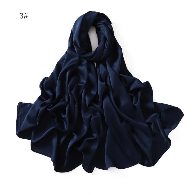 Summer New Carf Matte Satin Monochrome Long Scarf, Satin Imitation Silk Solid Color Long Silk Scarf Headscarf