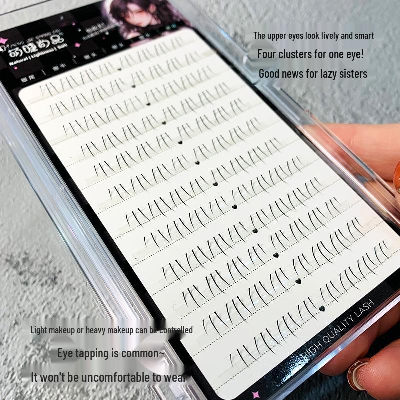 Moe Claw B Curl Transparent Stem Cluster False Eyelashes for Novice & On-Camera Style