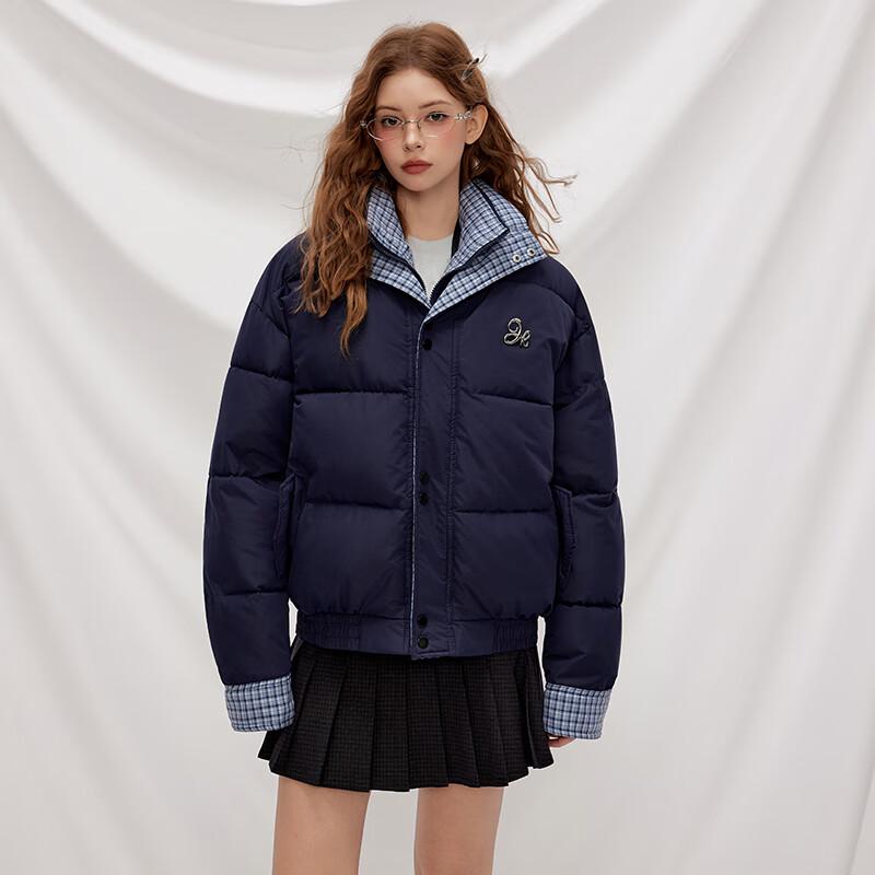 unifree Faux Two-Piece Collegiate Puffer Jacket