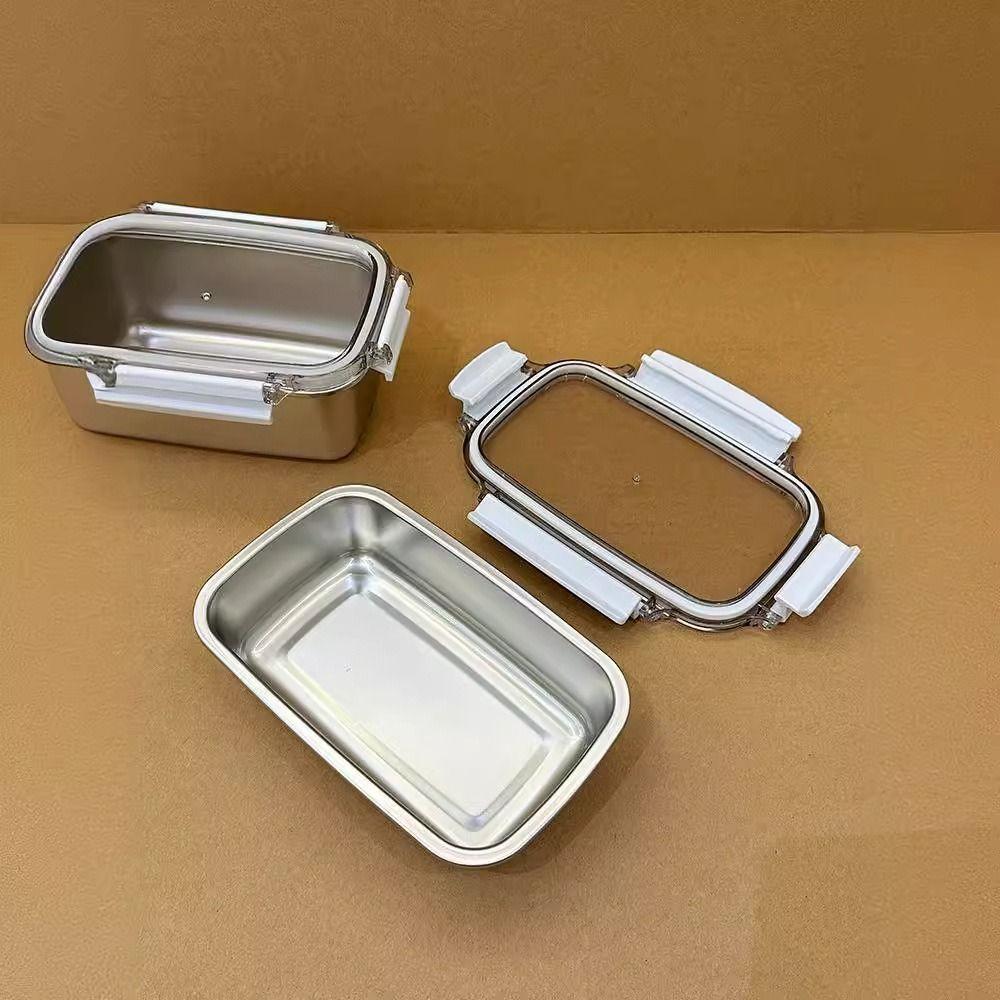 304 Stainless Steel Food Preservation Box Simple Crisper Box Food Storage Containers  Refrigerator