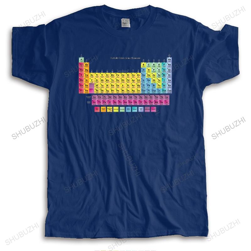 New summer tshirt black tops for men crew neck tshirt Periodic Table of Elements unisex Brand Cotton Teeshirt top