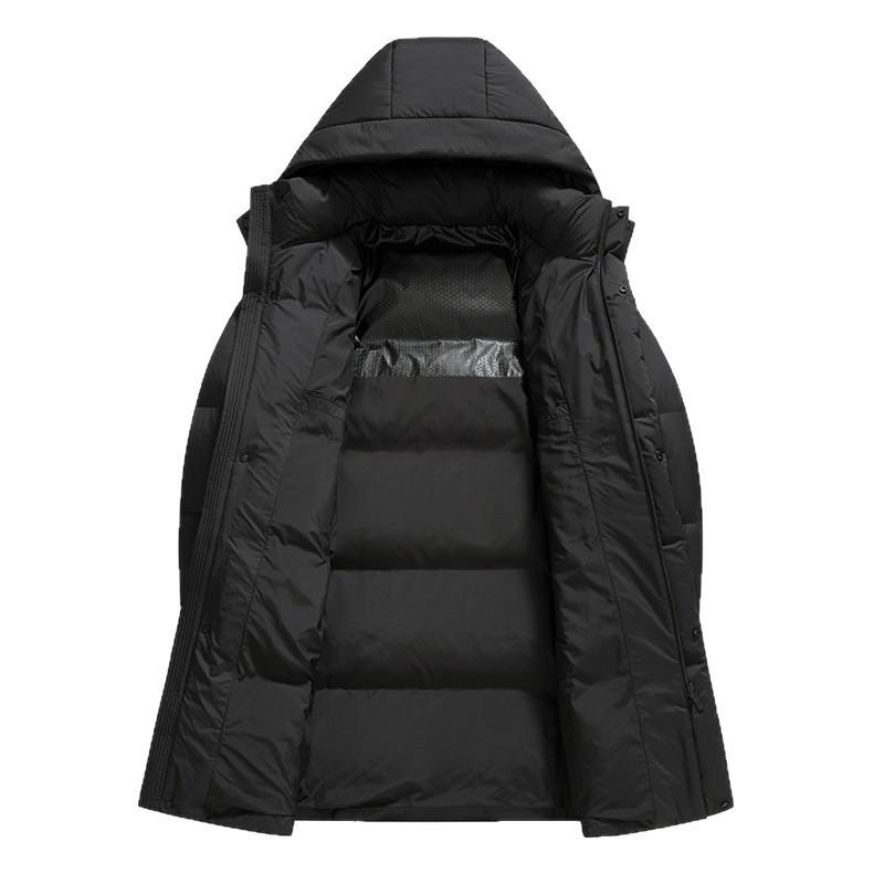 Men's Thickened Long Down Jacket - Winter Casual Over-the-Knee 90% White Duck Down Coat