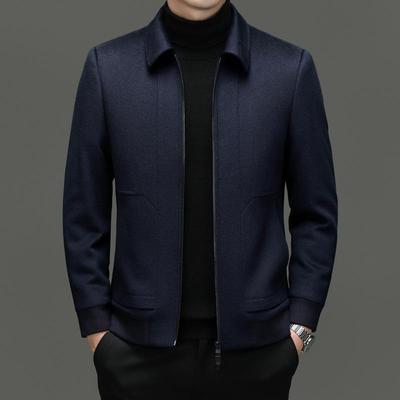 Men's High-End Cashmere & Mulberry Silk Wool Coat - Business Casual Lapel Jacket for Autumn/Winter