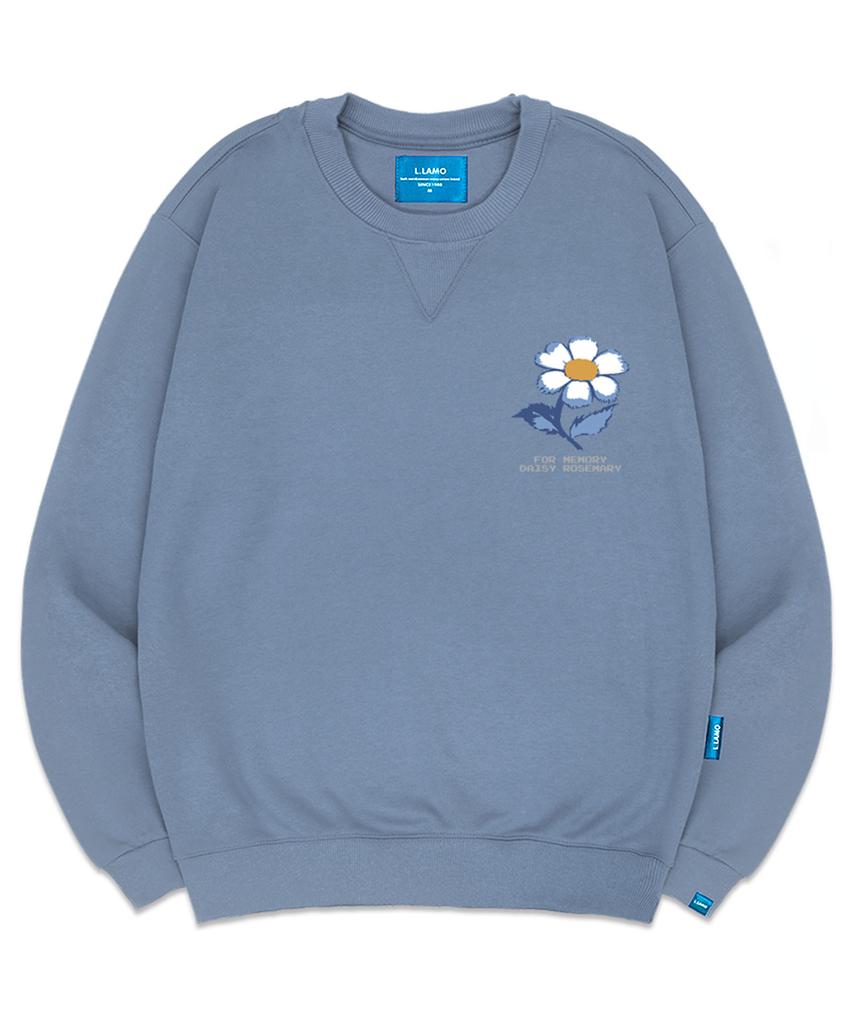 Ellamo Fleece-Lined M Memory Daisy Sweatshirt Unisex Big Sizes S~4Xl