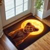 Little Lion In The Moonlight Carpet for Living Room Bedroom Sofa Creative Doormat Home Decor Area Rugged Non-slip Mat for Gifts